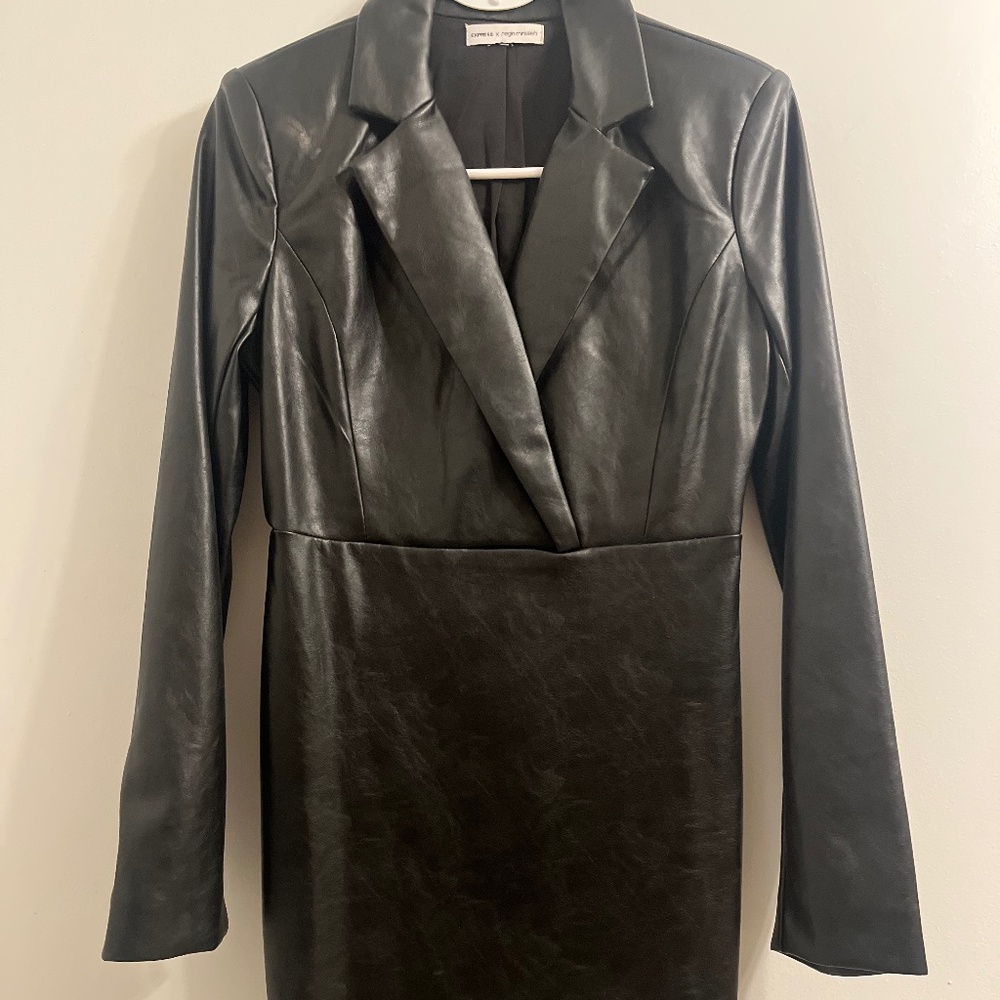 Express faux leather dress